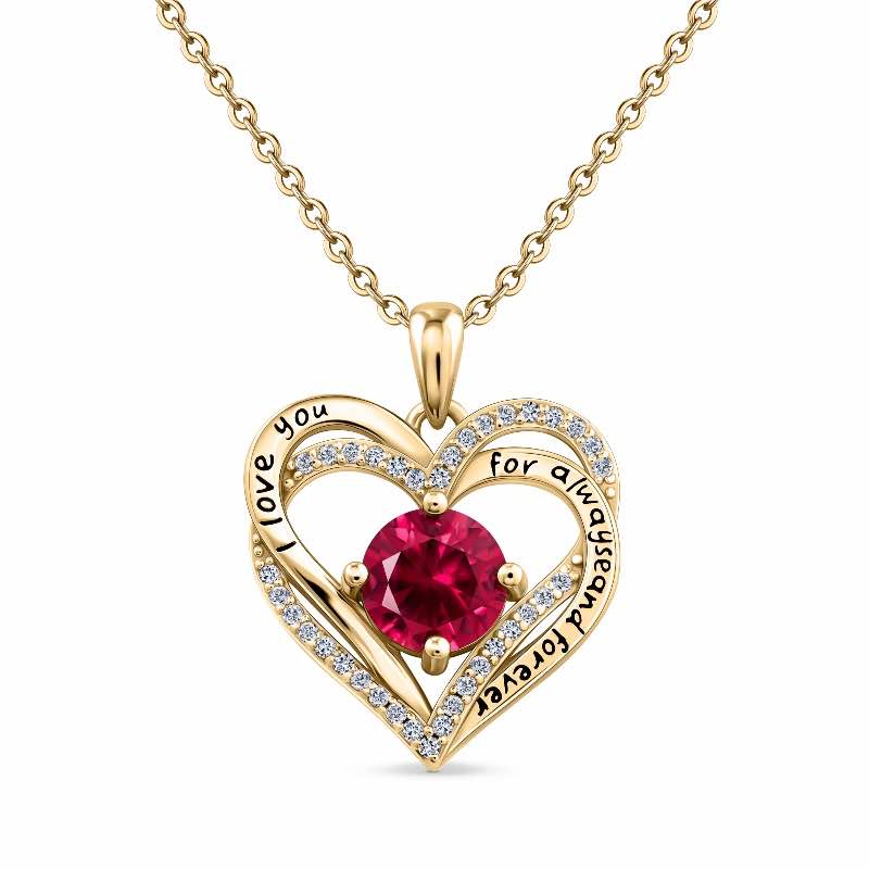 Heart of Forever Collection Pendant - Ruby Red DiamondAura (July)